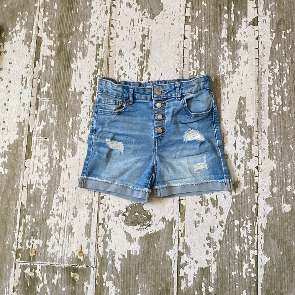 Ripped jean shorts
